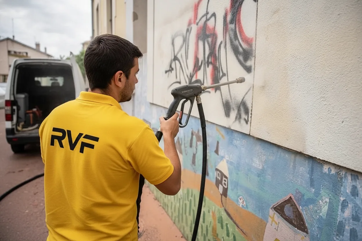 Nettoyage graffiti façade Chartres